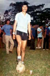 Courtesy of MAS. Evo Morales during a soccer game in
1983.